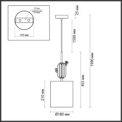 Подвес «ODEON LIGHT EXCLUSIVE» 5425/1, серия: CACTUS (крепление на планке)