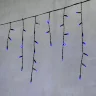 Гирлянда Бахрома с Колпачком 3,1 x 0,5 м Синяя 220В, 120 LED, Провод Черный ПВХ, IP65. Фото 1.