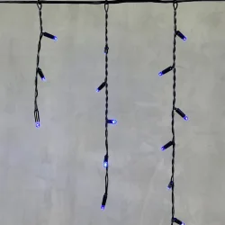 Гирлянда Бахрома с Колпачком 3,1 x 0,5 м Синяя 220В, 120 LED, Провод Черный ПВХ, IP65