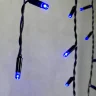 Гирлянда Бахрома с Колпачком 3,1 x 0,5 м Синяя 220В, 120 LED, Провод Черный ПВХ, IP65. Фото 3.