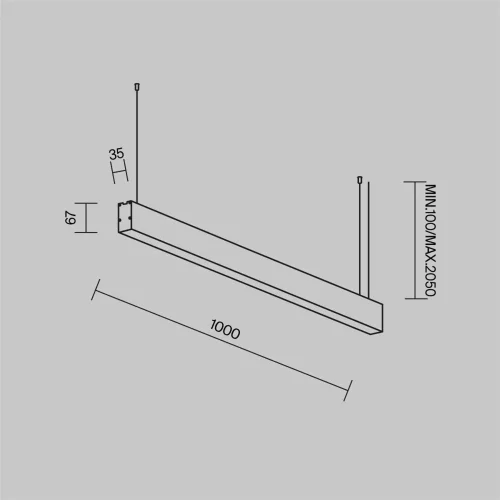 Линейный светильник подвесной 4000K 35x67 20 Вт (Черный, 1 м) LL312044 (Черный) LL312044 - фото 8