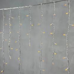 Гирлянда Бахрома 5 x 0,9 м Желтая 220В, 348 LED, Провод Прозрачный Силикон, IP65