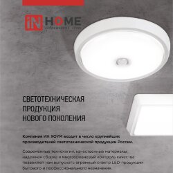 Светильник светодиодный СПБ-2Д-КРУГ 24Вт 230В 4000К 1700Лм 310мм с настраиваемым датчиком белый IN HOME