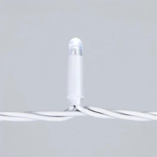 Гирлянда Нить 10м Белая 24В, 100 LED, Провод Серый Каучук 2,3мм, IP65. Фото 2.