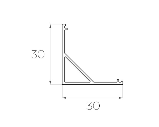 Профиль угловой алюминиевый LC-LPU-3030-2 Anod - фото 2