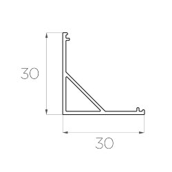 Профиль угловой алюминиевый LC-LPU-3030-2 Anod