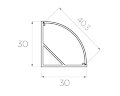 Профиль угловой алюминиевый LC-LPU-3030-2 Anod - фото 3