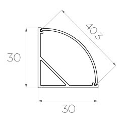 Профиль угловой алюминиевый LC-LPU-3030-2 Anod