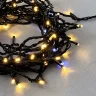 Гирлянда Нить 10м Тепло-Белая с Мерцанием Белого Диода 24В, 100 LED, Провод Черный ПВХ, IP54. Фото 2.