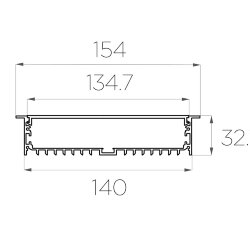 Профиль врезной алюминиевый LC-LPV-32154-2 Anod