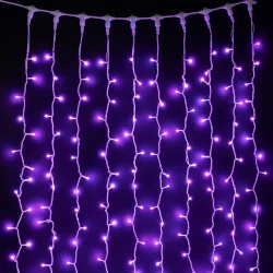 Гирлянда Занавес 3 x 1 м Разноцветный 24В, 350 LED, Провод Белый Каучук, IP65