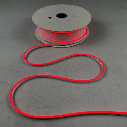 Односторонний Гибкий Неон 6х12мм Красный 12В, IP65. Фото 2.