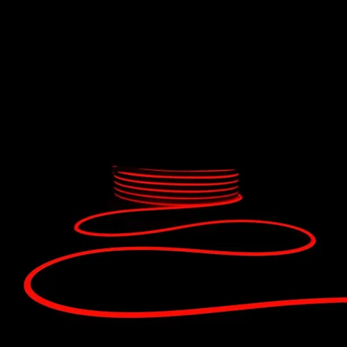 Односторонний Гибкий Неон 6х12мм Красный 12В, IP65. Фото 5.