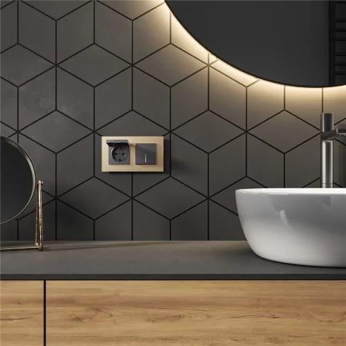 Розетка влагозащ. с зазем. с защит. крышкой и шторками N (графит матовый) W1171264 - фото 3