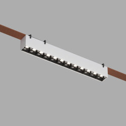 Cветильник для трека-ремня Belty, серия Grill, со светодиодом, L323*W40*H45мм, 48V DC, 12W, RA90, 24°, 4000K, IP20, белый с черным, алюминий, Denkirs DK5570-WB