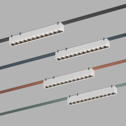 Cветильник для трека-ремня Belty, серия Grill, со светодиодом, L323*W40*H45мм, 48V DC, 12W, RA90, 24°, 4000K, IP20, белый с черным, алюминий, Denkirs DK5570-WB