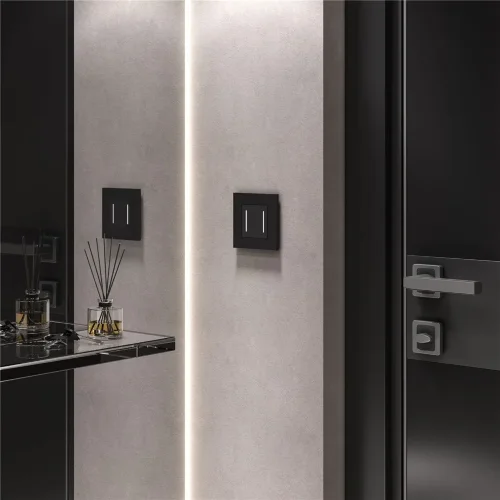 Умный сенсорный выключатель двухклавишный (черный) W4523008 - фото 4