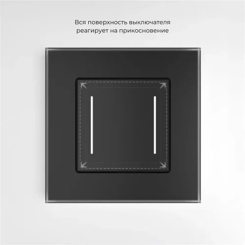 Умный сенсорный выключатель двухклавишный (черный) W4523008 - фото 5
