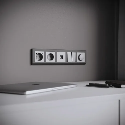 Выключатель двухклавишный с подсветкой (серебряный матовый) W1120165 - фото 6