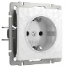 Розетка с заземлением (Hammer белый) W1271001 - фото