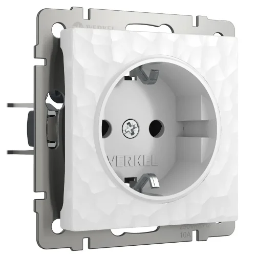 Розетка с заземлением (Hammer белый) W1271001 - фото