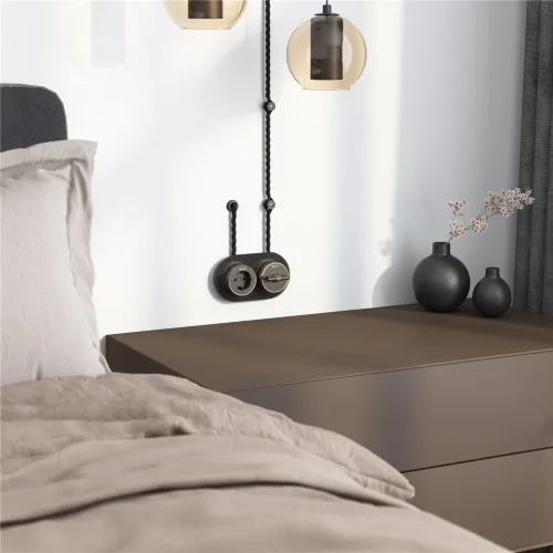 Втулка для вывода кабеля из стены 2 шт. коричневая ретро W6421114 - фото 3