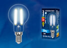 LED-G45-13W/4000K/E14/CL PLS02WH Лампа светодиодная. Форма "шар", прозрачная. Серия Sky. Белый свет (4000К) - фото