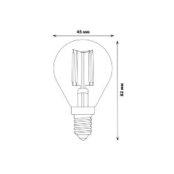 LED-G45-13W-4000K-E14-CL PLS02WH Лампа светодиодная, Форма шар, прозрачная, Серия Sky, Белый свет 4000К.