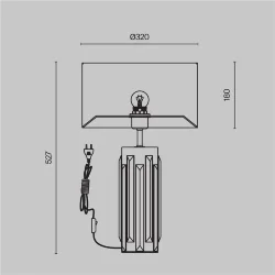 Настольный светильник Муза / Muse E27х1 (Золото) MOD304TL-01G