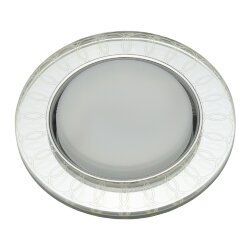 DLS-L157 GX53 GLASSY-CLEAR 3D Светильник декоративный встраиваемый, серия Luciole, Без лампы, цоколь GX53, Доп, светодиодная подсветка 4Вт, Металл-стекло, Зеркальный-Прозрачный, эффект 3D