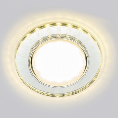 DLS-L157 GX53 GLASSY-CLEAR 3D Светильник декоративный встраиваемый, серия Luciole, Без лампы, цоколь GX53, Доп, светодиодная подсветка 4Вт, Металл-стекло, Зеркальный-Прозрачный, эффект 3D - фото 3