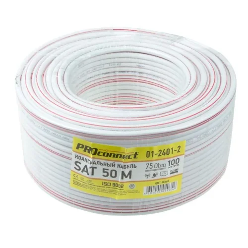 Кабель SAT 50M+CCS/Al/Al 64х0.12 75 Ом бухта Б (Red Line) (м) PROCONNECT 01-2401-2 - фото 2