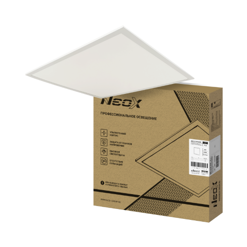 Панель светодиодная ультратонкая ДВО-SLIM 3640 36Вт 4000К без ЭПРА IP40 595х595х8,5мм NEOX - Фото