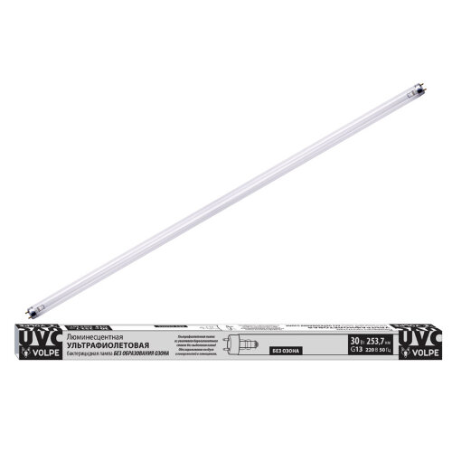 EFL-T8-30/UVCB/G13/CU/V Лампа ультрафиолетовая бактерицидная. Спектр UVC 253,7нм. Картон. ТМ Volpe - фото