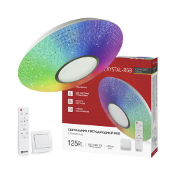 Светильник светодиодный COMFORT CRYSTAL-RGB 125Вт 230В 3000-6500K 10000Лм 500x115мм с пультом ДУ IN HOME