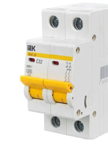 Выключатель автоматический модульный 2п C 32А 4.5кА ВА47-29 KARAT IEK MVA20-2-032-C - фото 8