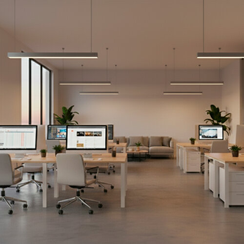 ULO-K10D 30W-5000K-L60-H IP40 SILVER Светильник линейный светодиодный подвесной, Белый свет 5000K, 2800Лм, Алюминий, Цвет серебро, TM Uniel - фото 6