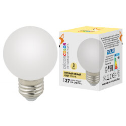 LED-G60-3W-3000K-E27-FR-С Лампа декоративная светодиодная, Форма шар, матовая, Теплый белый свет 3000K, Картон.