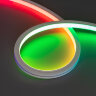 Светодиодная лента герметичная SPI MOONLIGHT-TOP-B84-13x12mm 24V RGB-PX7 (18 W/m, IP67, 5m, wire x2) (Arlight, Силикон) 041016 - фото
