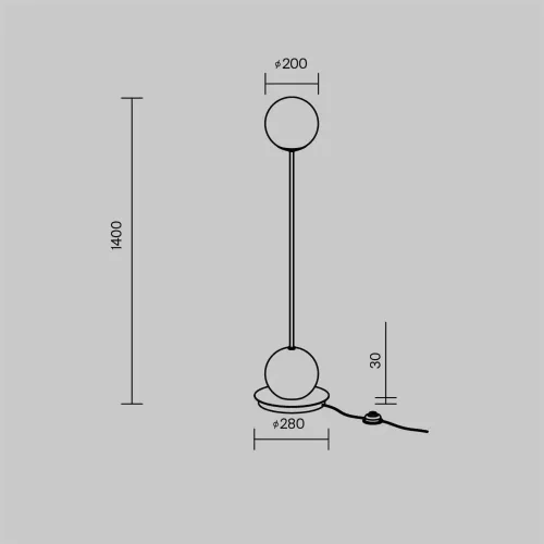 Напольный светильник (торшер) Twins 3000K 20Вт (Черный и Хром) - фото 2