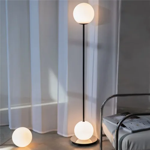 Напольный светильник (торшер) Twins 3000K 20Вт (Черный и Хром) - фото 6