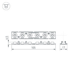 Экран линзованный SL-LINE-W20-30deg-540 (Arlight, Пластик) 041791