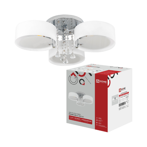 Люстра под лампу MODERN LIMA-CL-3E27-CH 3хЕ27 белый плафон, хромированный IN HOME - Фото