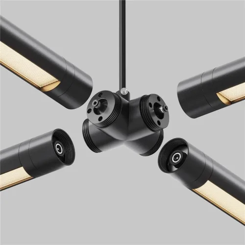 Х-образный вертикальный коннектор для системы Shelf с вводом питания (Черный) - фото 4