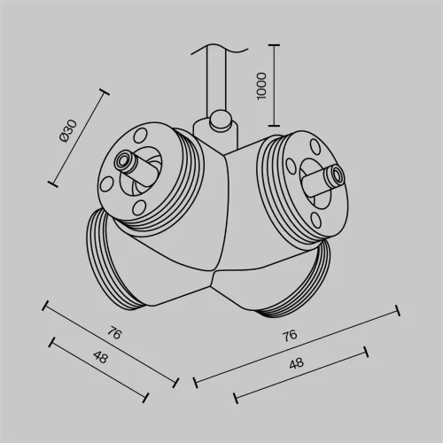 Х-образный вертикальный коннектор для системы Shelf с вводом питания (Черный) - фото 5