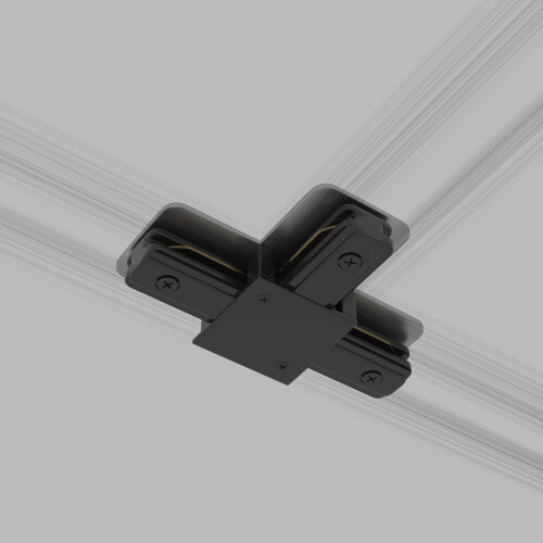 Коннектор Т-образный для однофазного шинопровода черный - фото 1