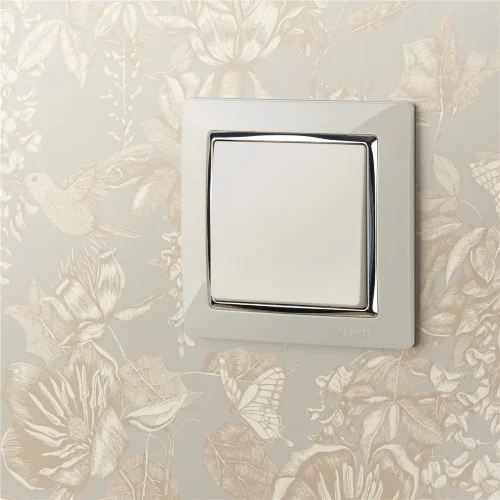 Рамка из пластика на 1 пост Snabb слоновая кость/хром W0011903 - фото 3