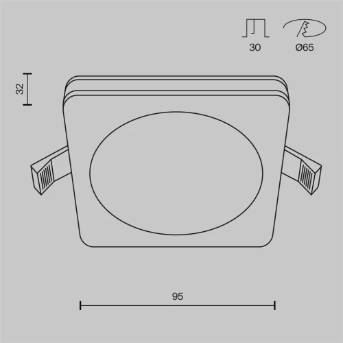 Встраиваемый светильник Phanton 4000K 1x7Вт 120° (Черный) - фото 2