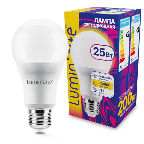 Светодиодная лампа Luminarte LSTD-A65-25W3KE27 25Вт 3000K E27 - фото.