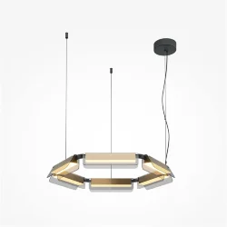 Подвесной светильник Flat 3000К 40Вт (Черный и Латунь)